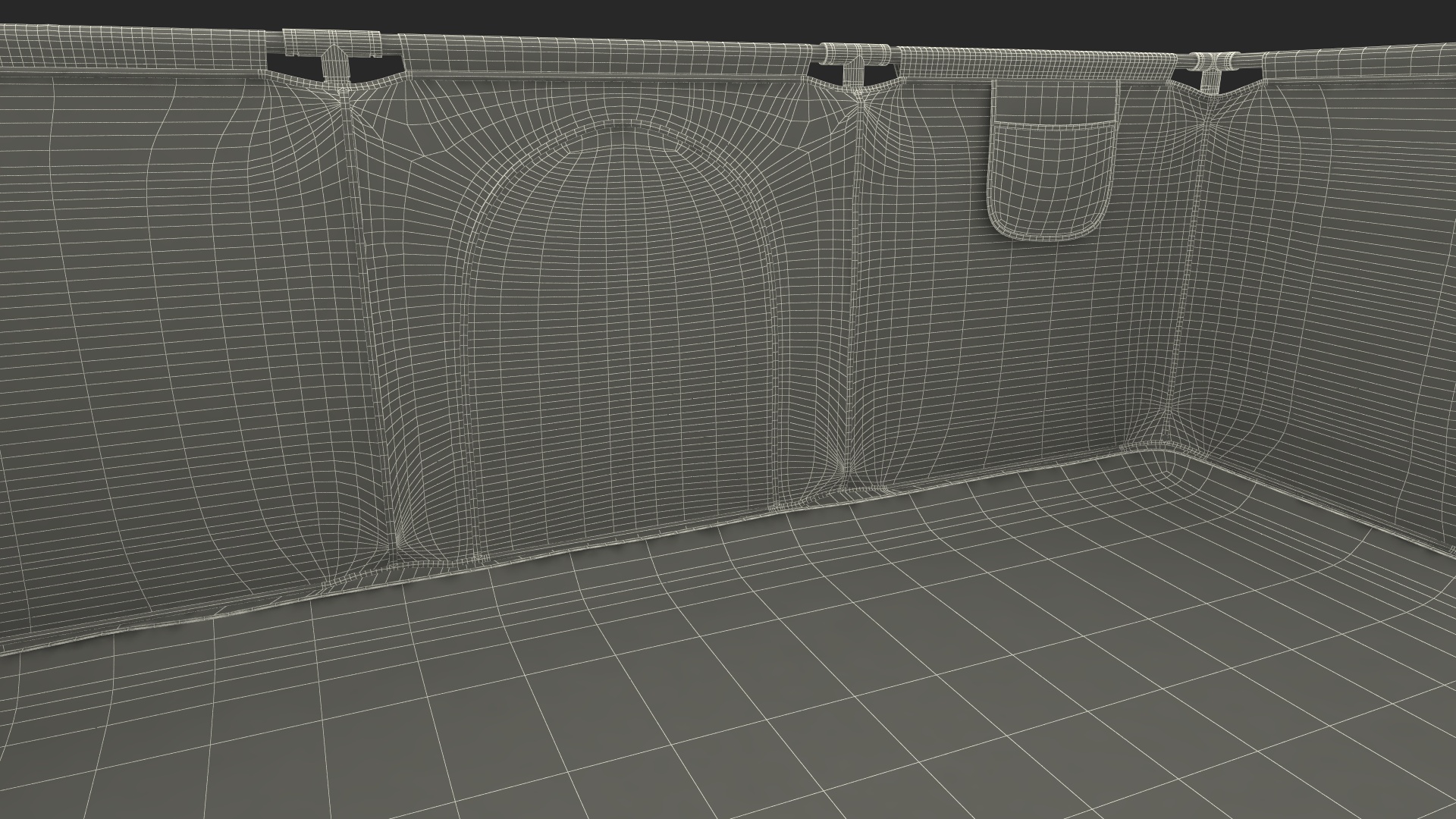 Large Red Baby Playpen 3D