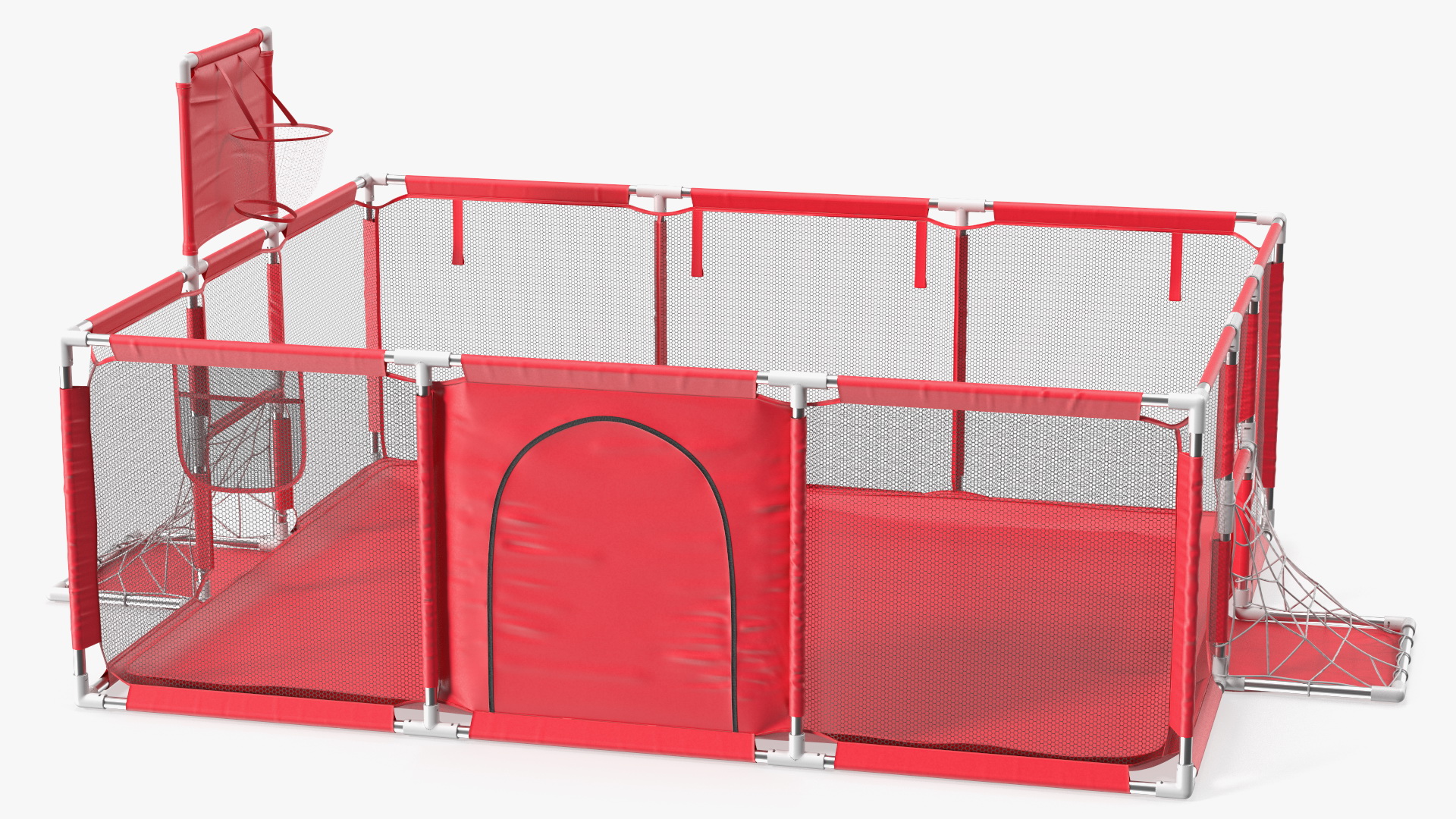 Large Red Baby Playpen 3D