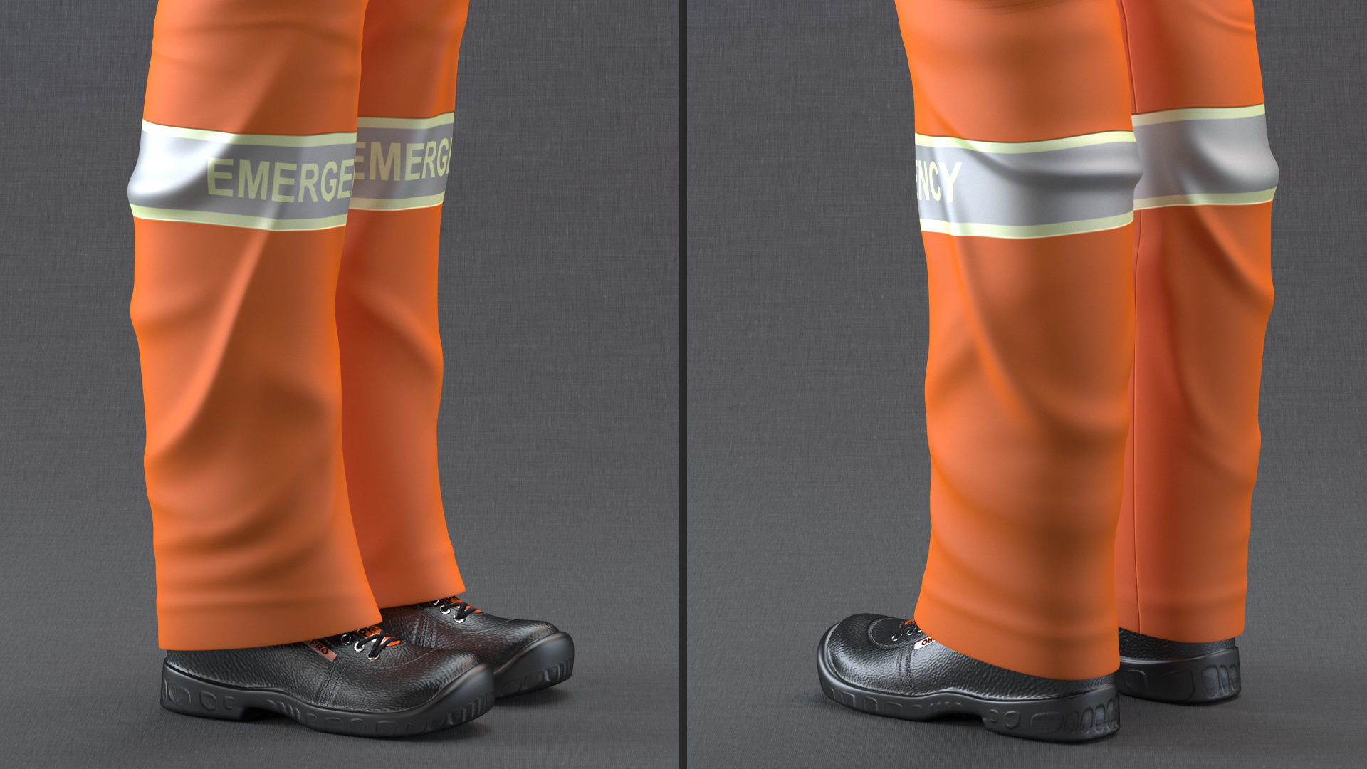 3D Light Skin Black Rescuer Rigged