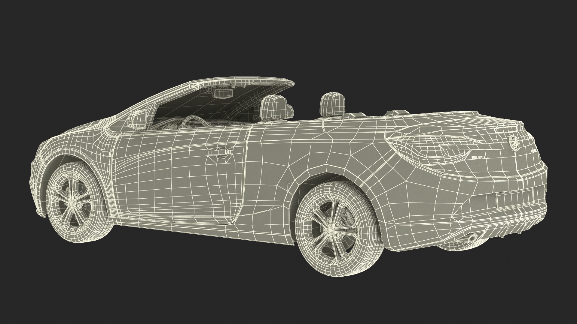 3D Buick Cascada Cabriolet Convertible Blue Color
