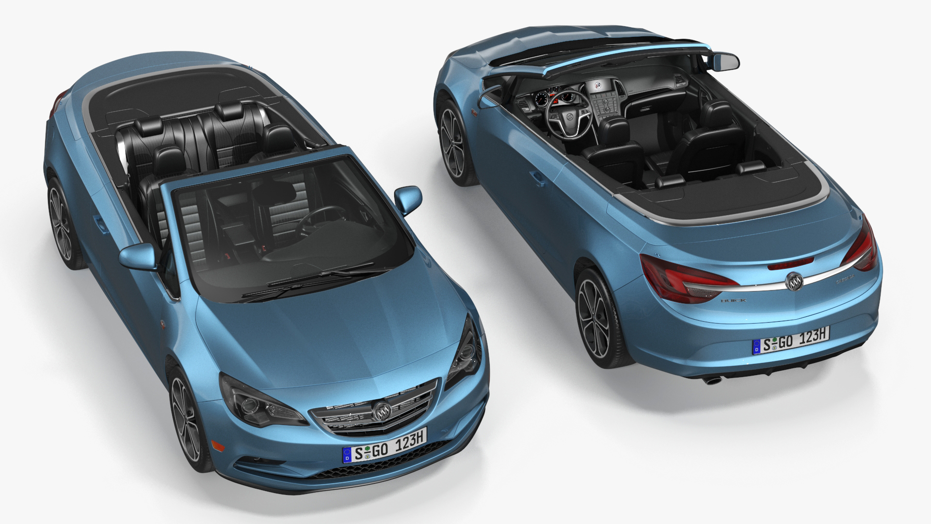 3D Buick Cascada Cabriolet Convertible Blue Color