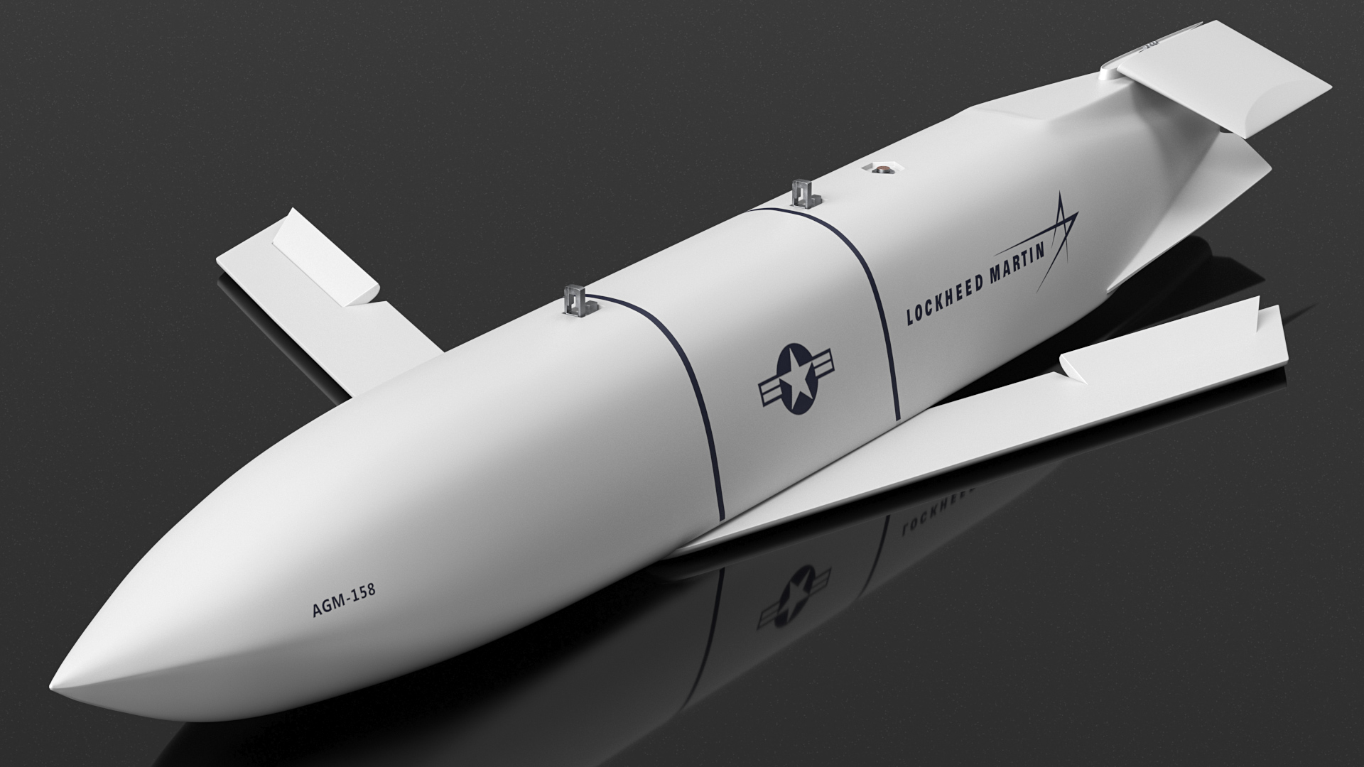 3D model Cruise Missile AGM 158 JASSM Rigged