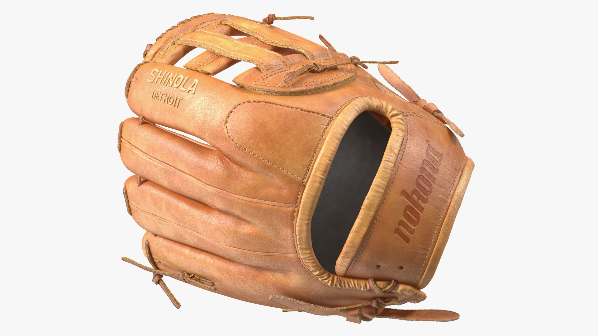 3D Ball with Softball Glove Fur model