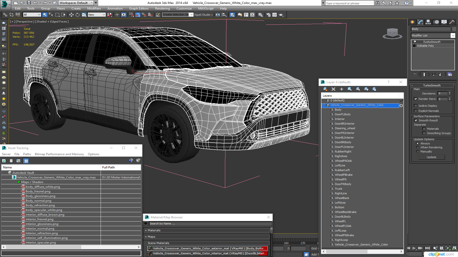 Vehicle Crossover Generic White Color 3D