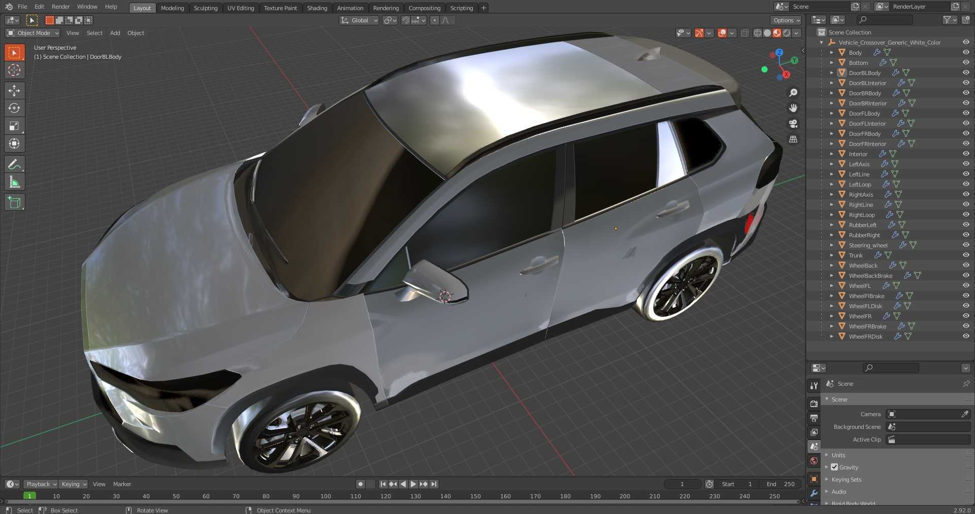 Vehicle Crossover Generic White Color 3D