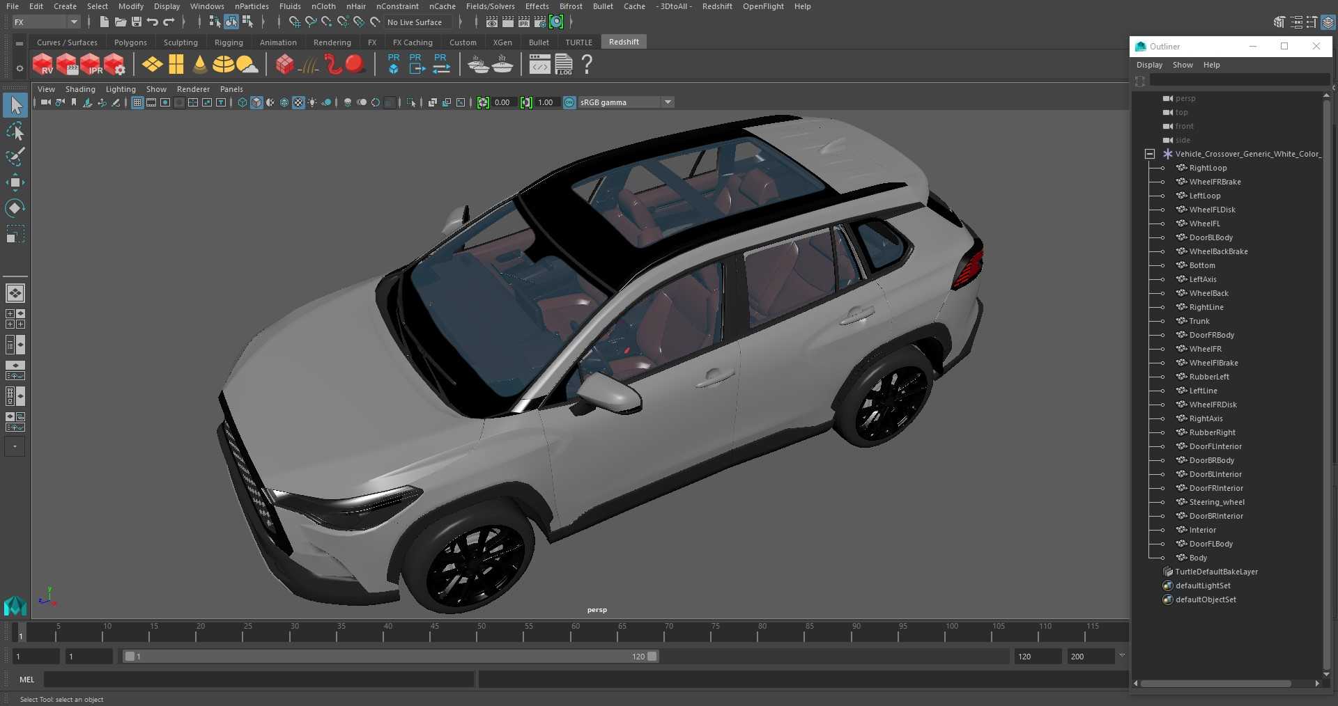 Vehicle Crossover Generic White Color 3D