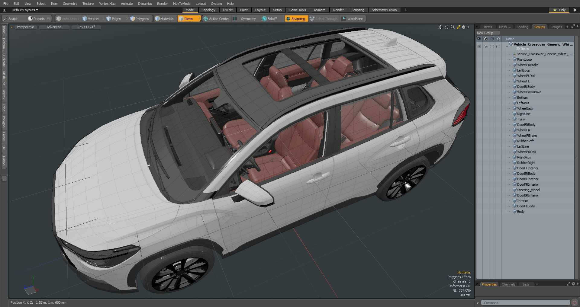 Vehicle Crossover Generic White Color 3D
