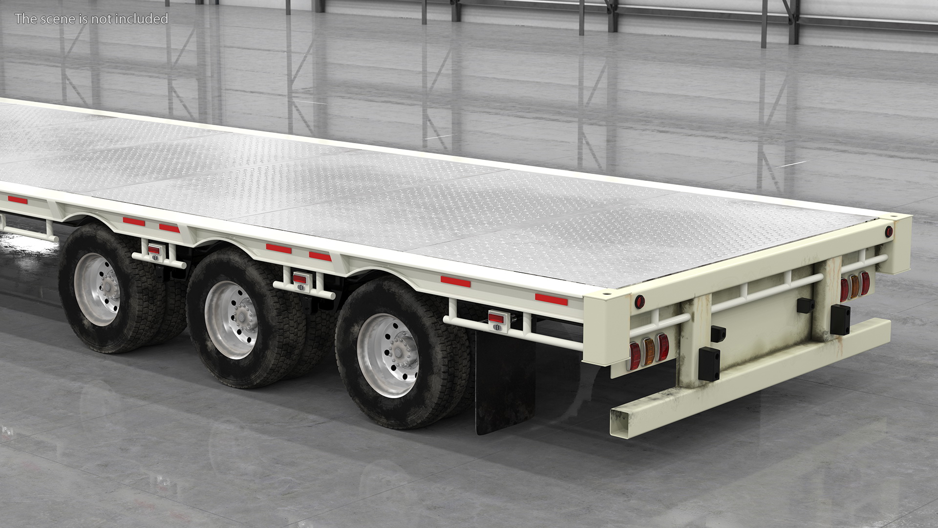 Mack Anthem Truck with Single Drop Tri Axle Extendable Trailer 3D