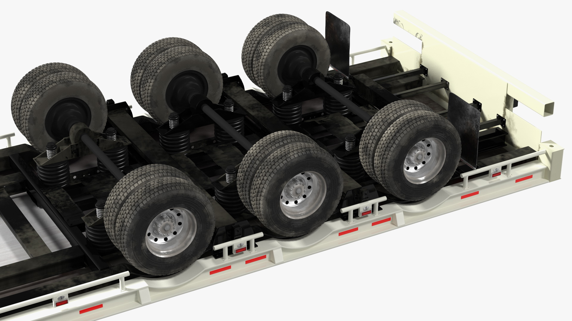 Mack Anthem Truck with Single Drop Tri Axle Extendable Trailer 3D