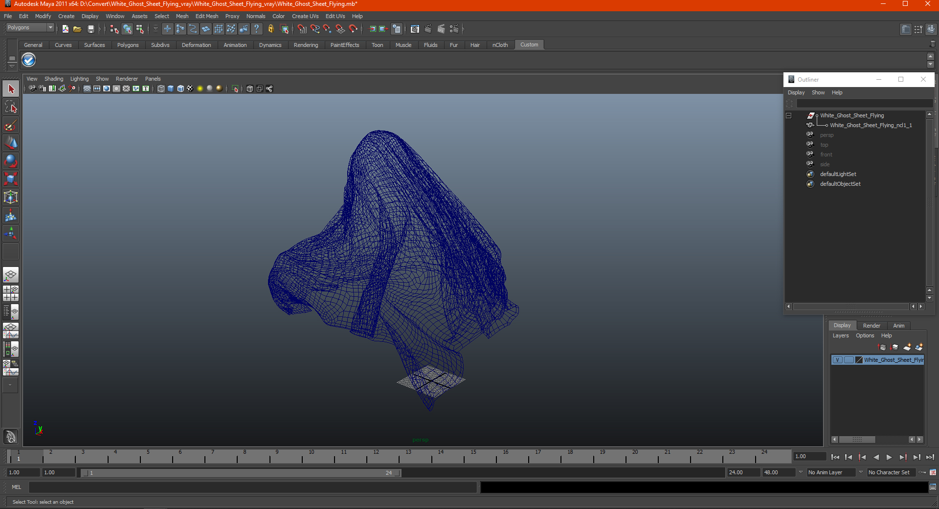 White Ghost Sheet Flying 3D model