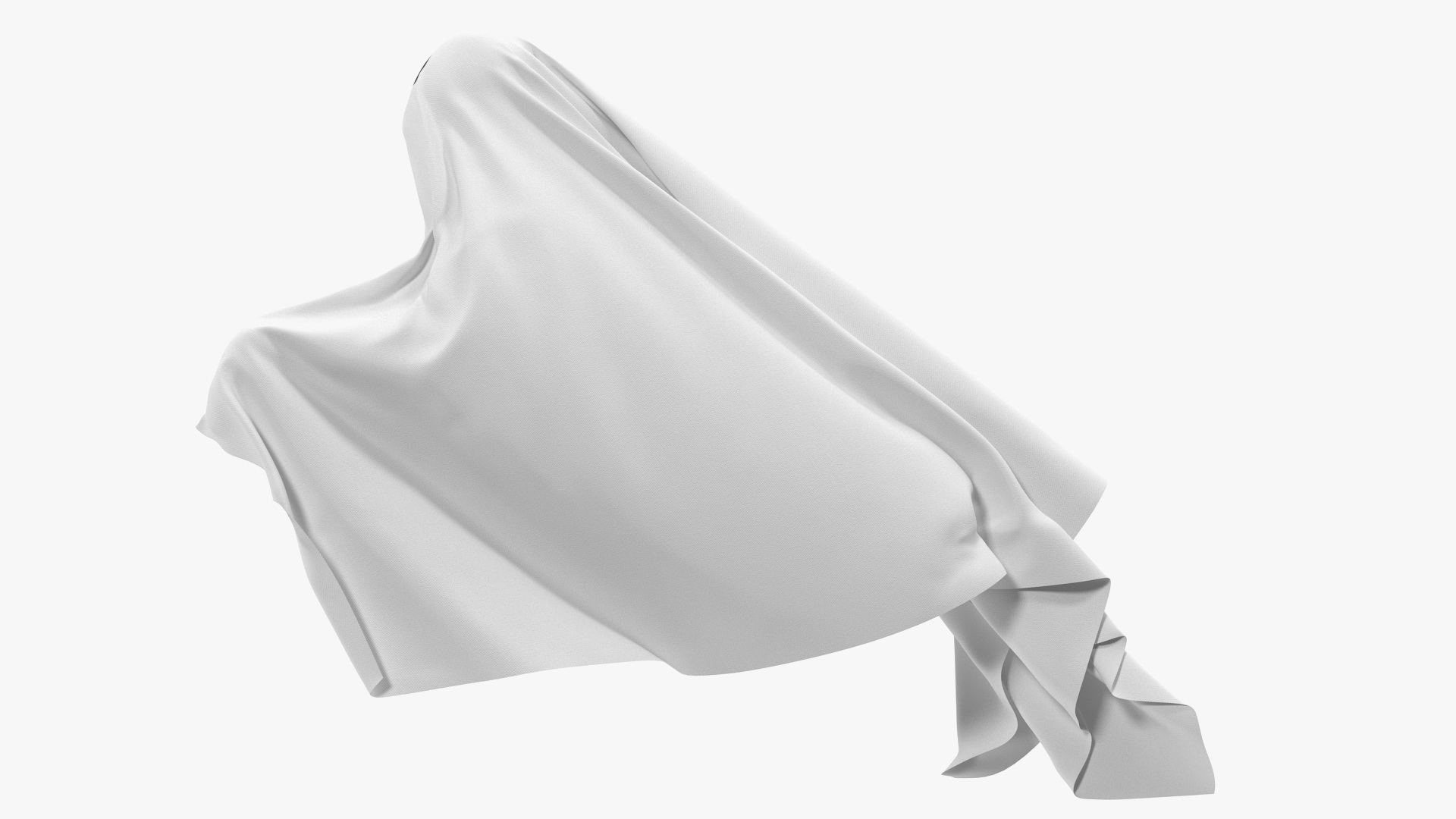 White Ghost Sheet Flying 3D model