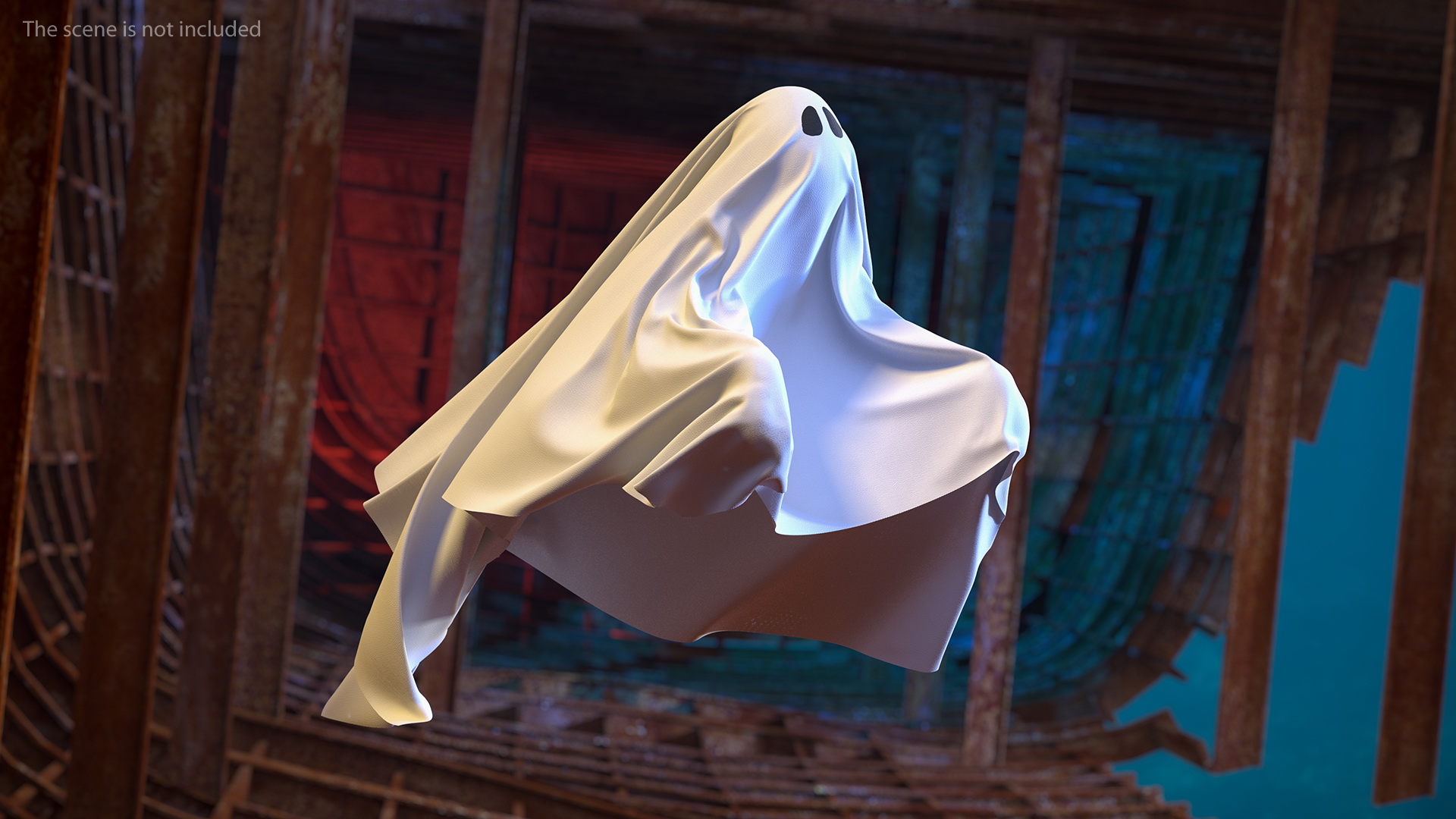 White Ghost Sheet Flying 3D model