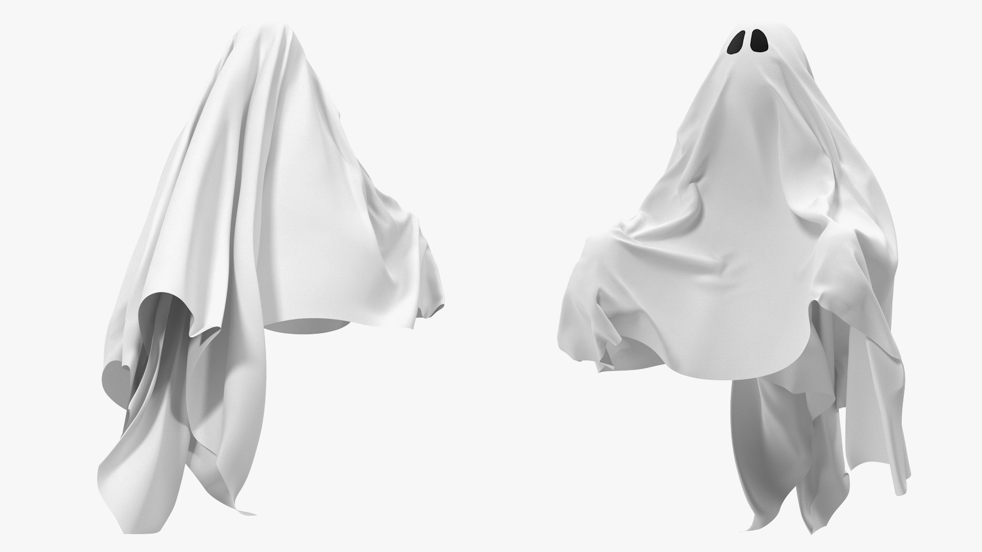 White Ghost Sheet Flying 3D model
