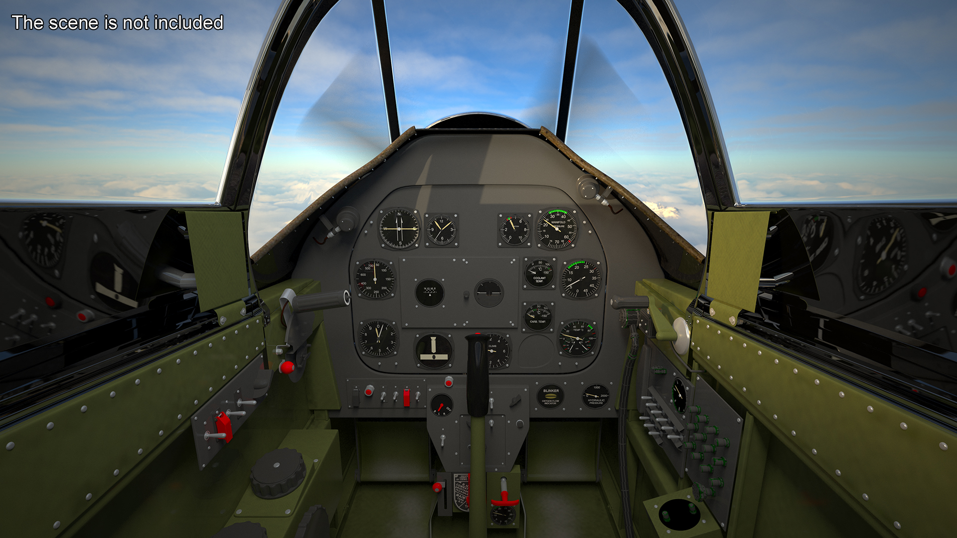 3D model North American P-51 Rigged for Cinema 4D