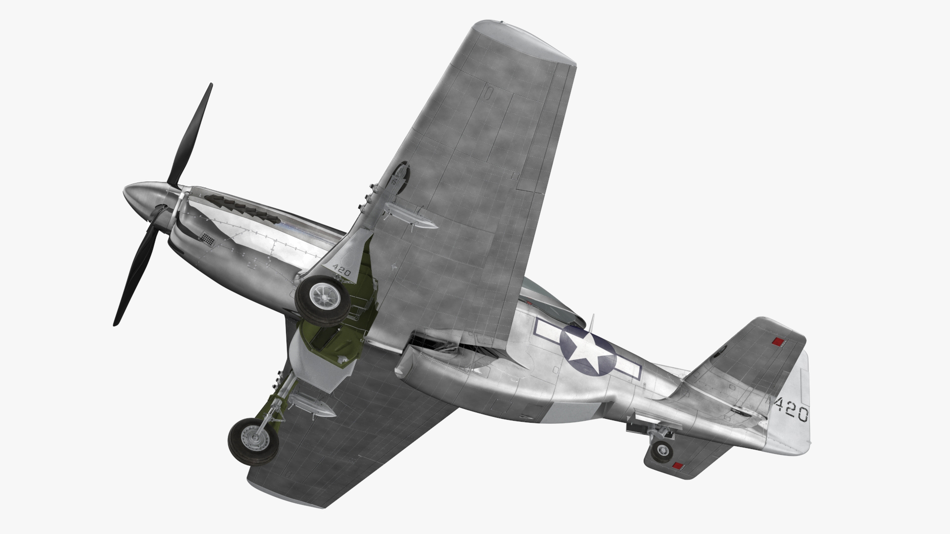 3D model North American P-51 Rigged for Cinema 4D