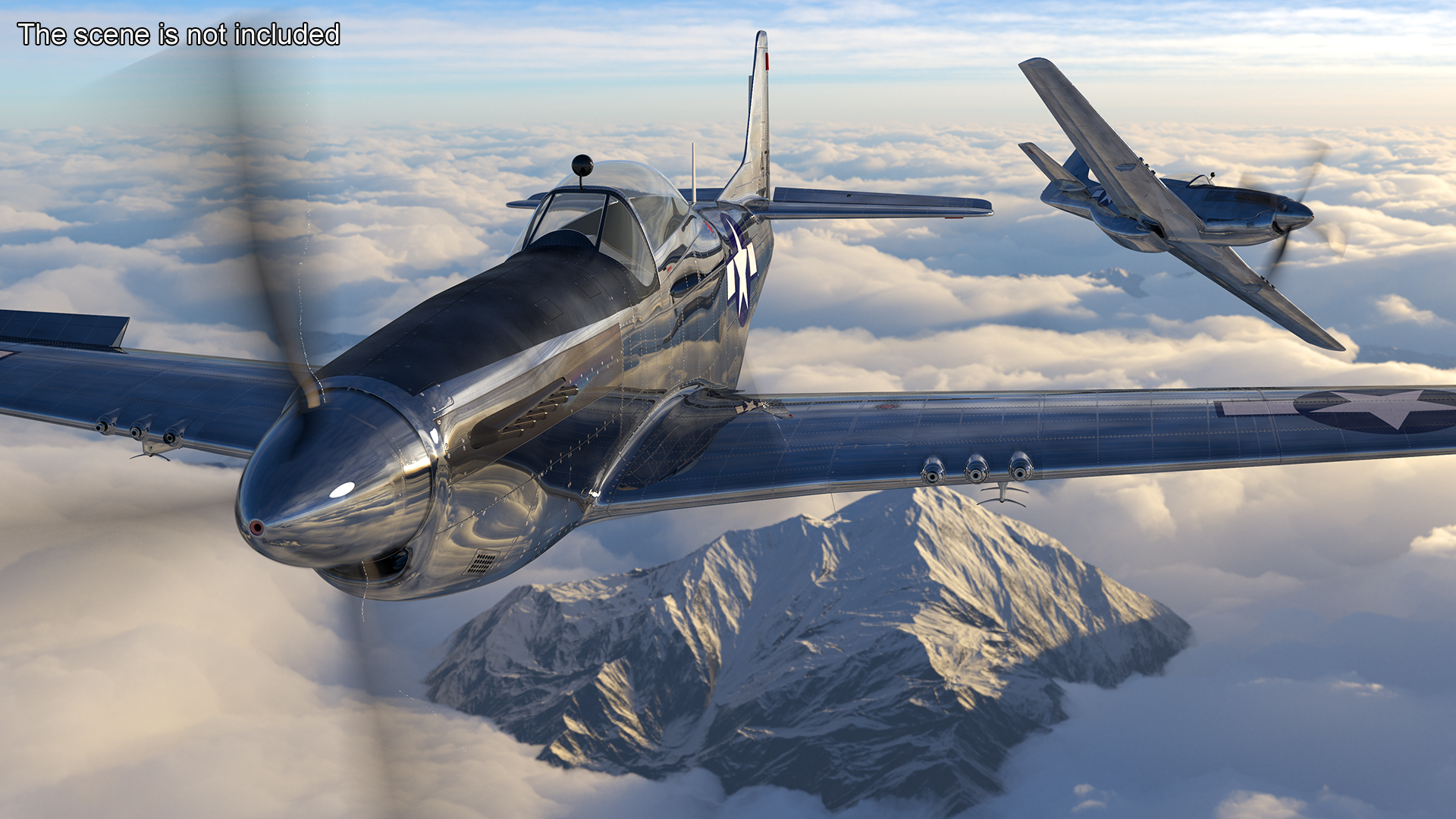 3D model North American P-51 Rigged for Cinema 4D