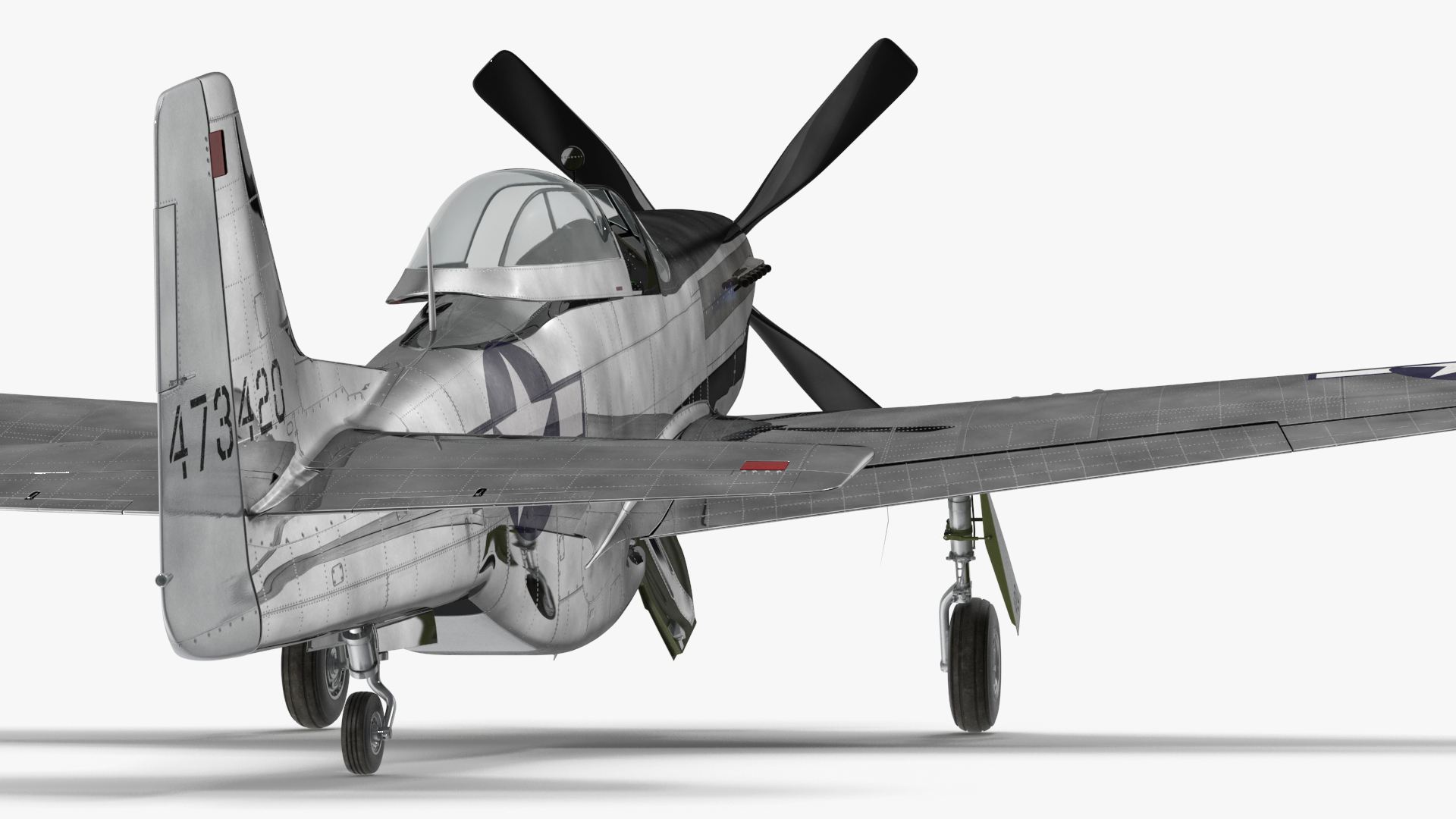 3D model North American P-51 Rigged for Cinema 4D