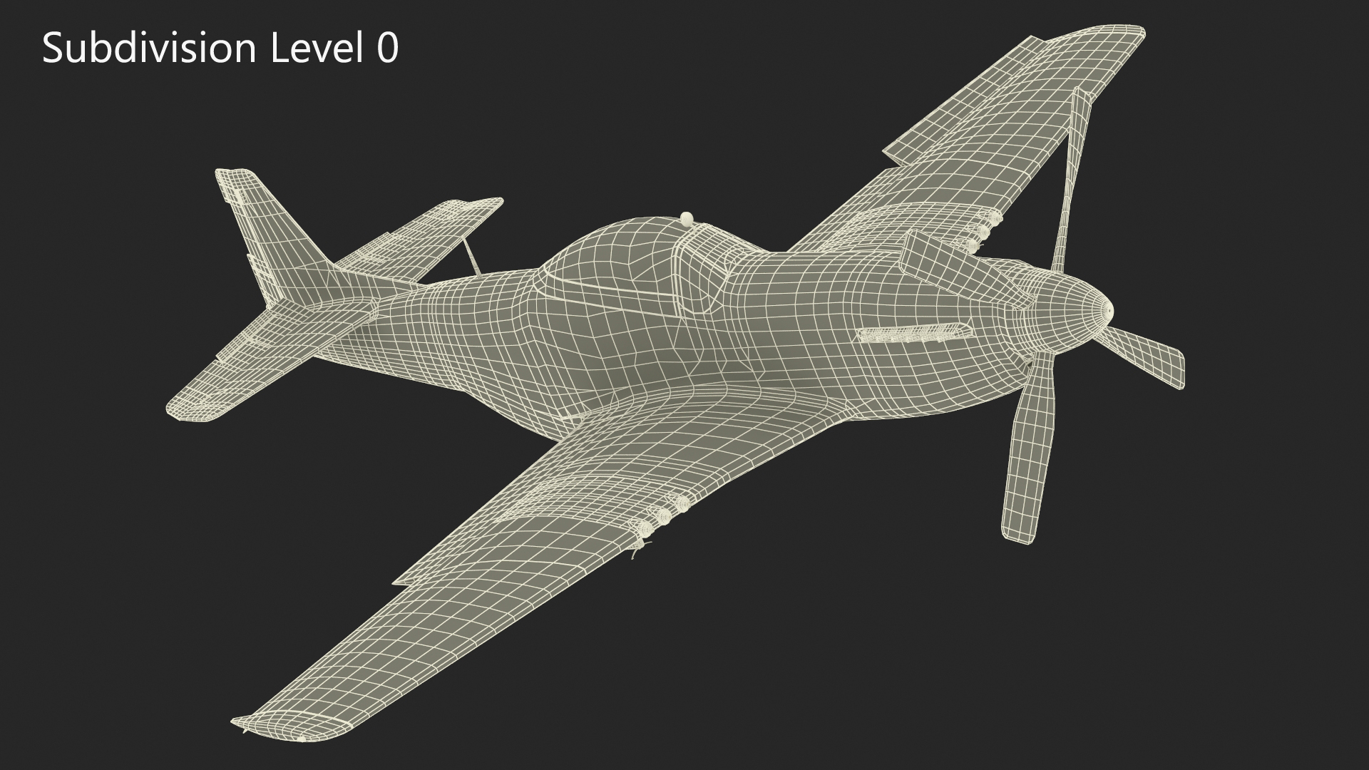 3D model North American P-51 Rigged for Cinema 4D