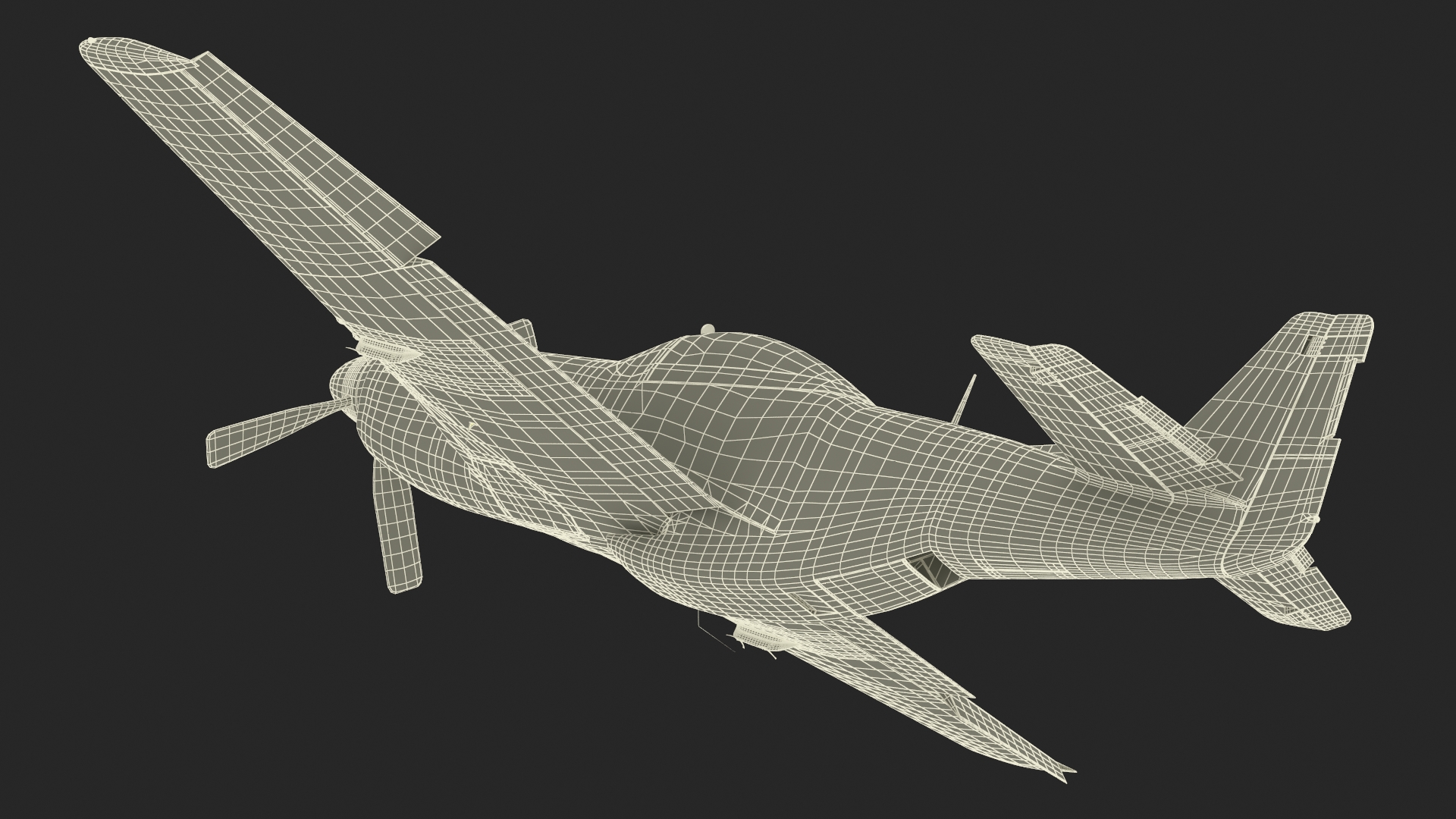 3D model North American P-51 Rigged for Cinema 4D