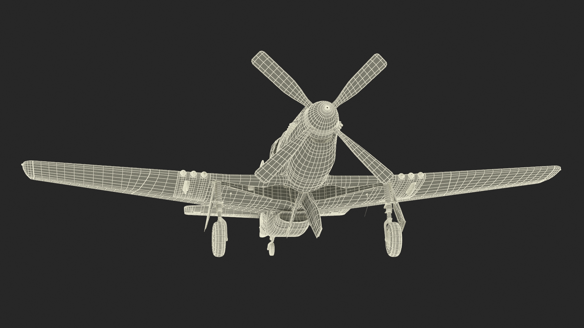 3D model North American P-51 Rigged for Cinema 4D