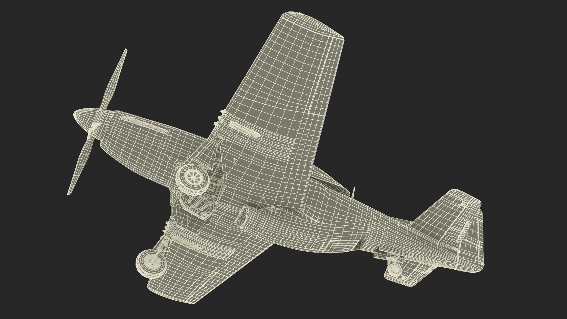 3D model North American P-51 Rigged for Cinema 4D