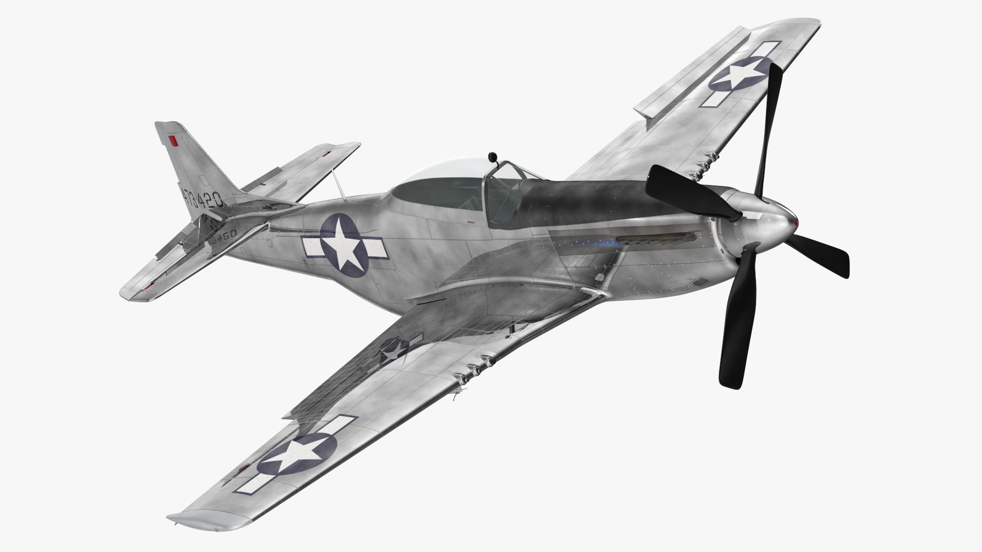 3D model North American P-51 Rigged for Cinema 4D