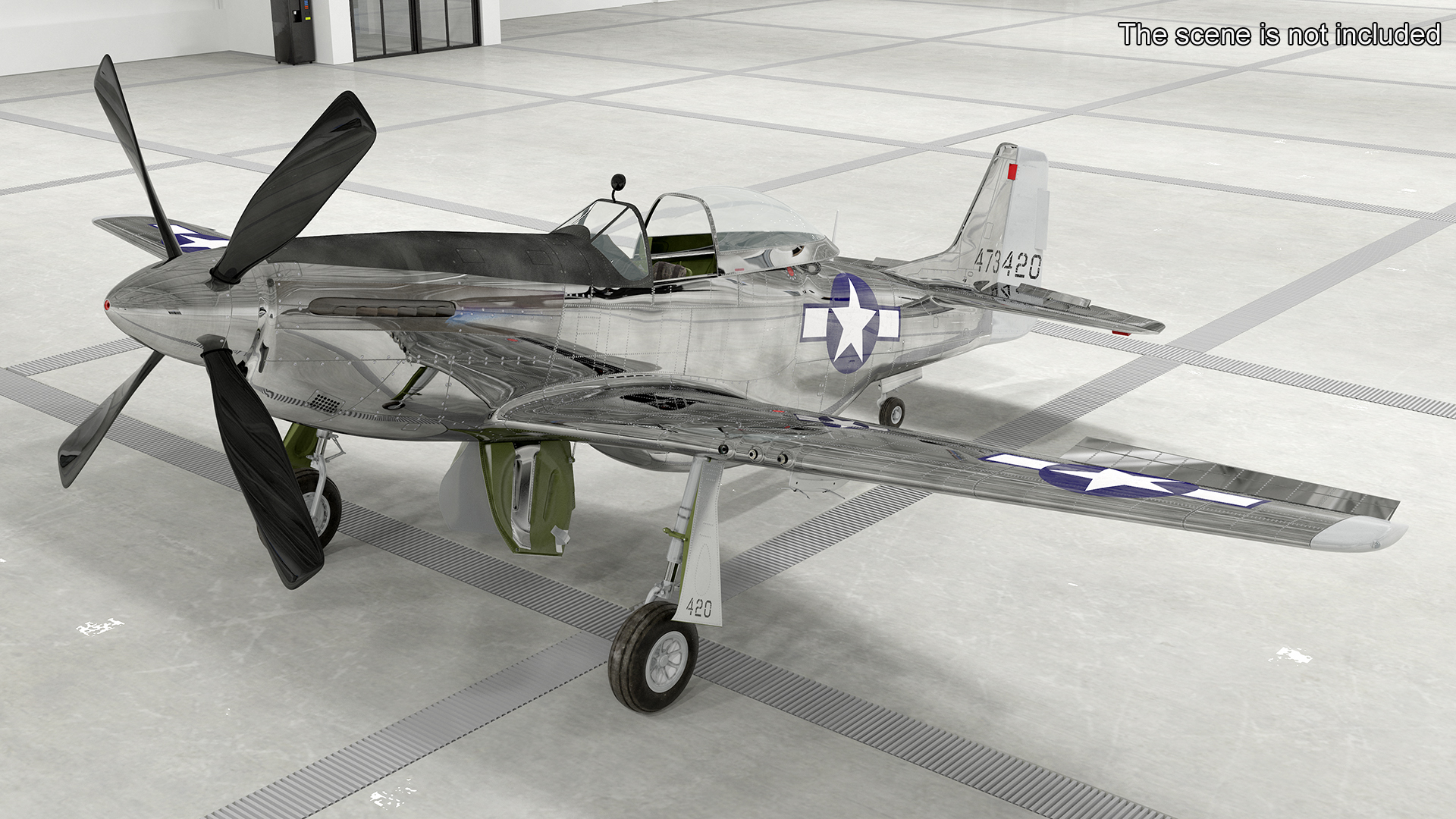 3D model North American P-51 Rigged for Cinema 4D