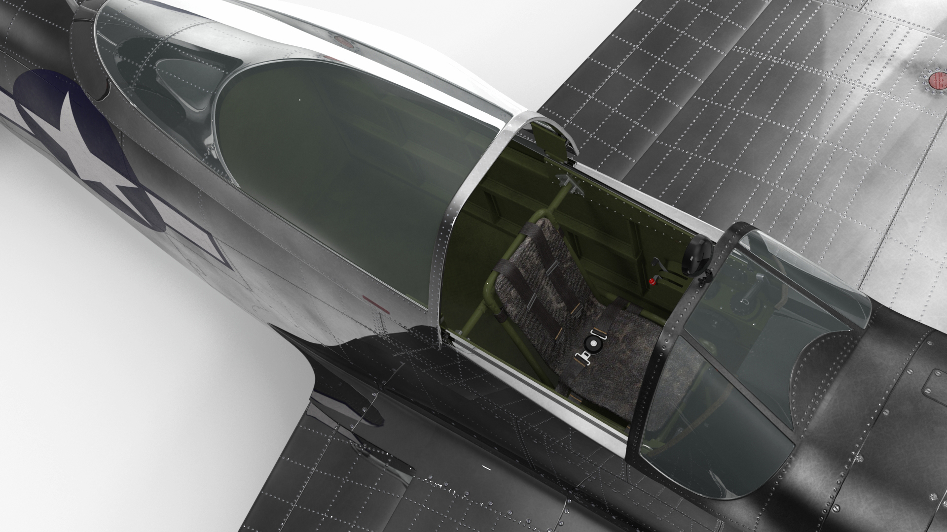 3D model North American P-51 Rigged for Cinema 4D