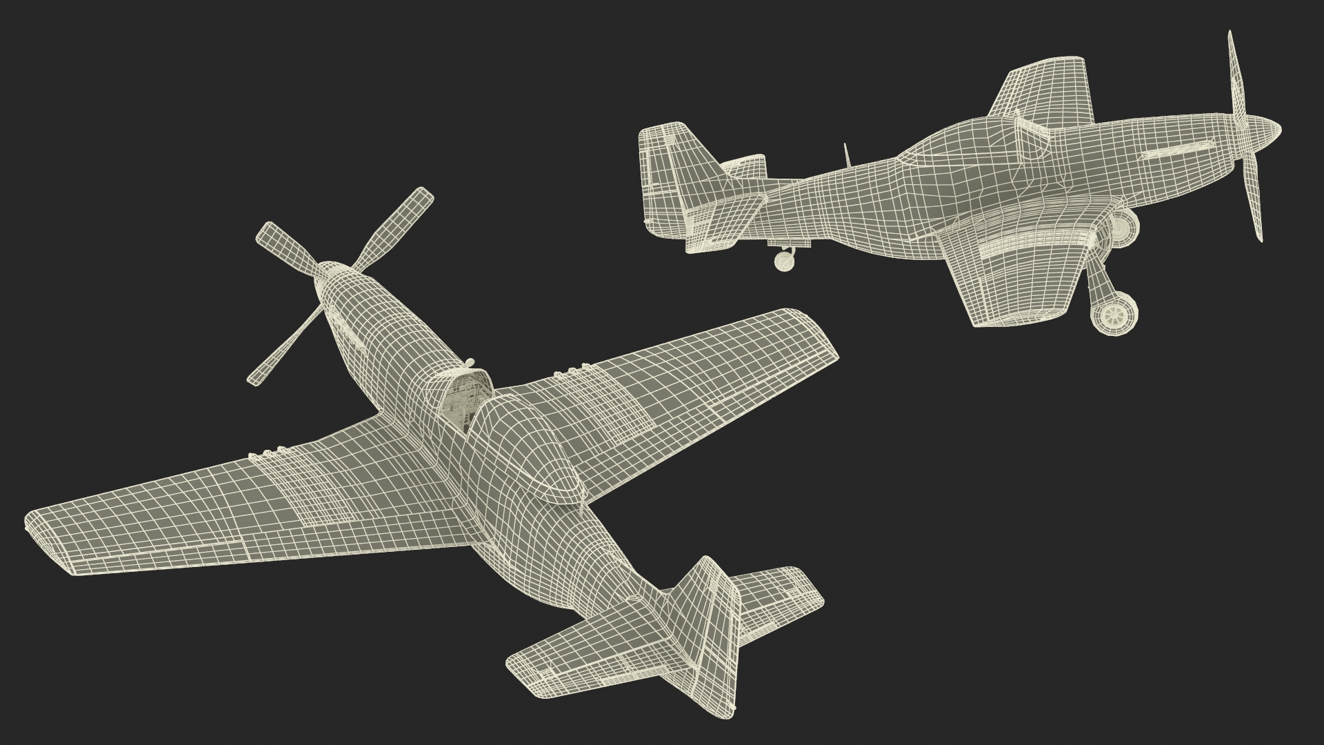 3D model North American P-51 Rigged for Cinema 4D