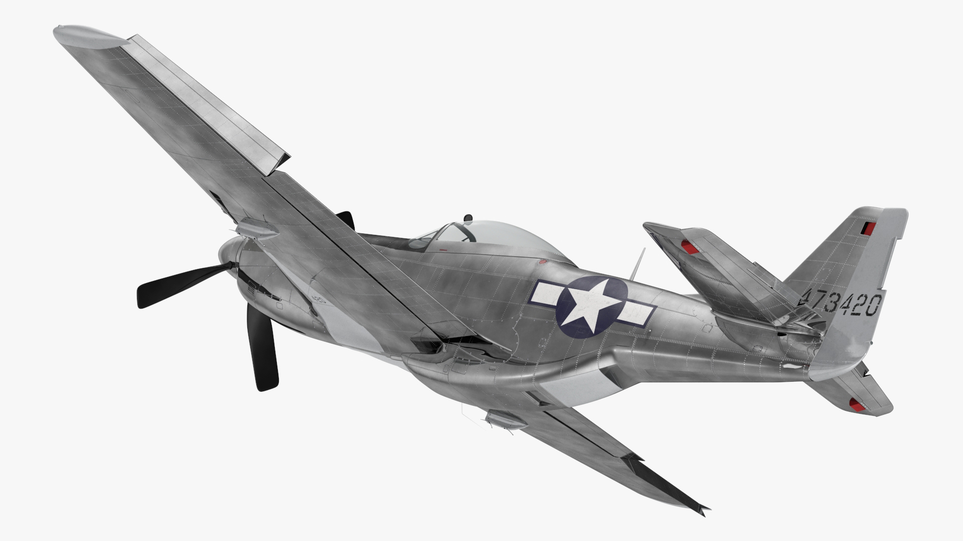 3D model North American P-51 Rigged for Cinema 4D