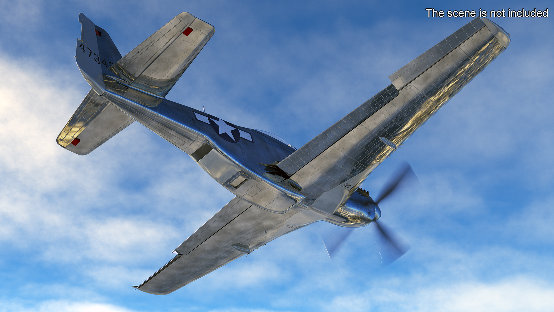 3D model North American P-51 Rigged for Cinema 4D