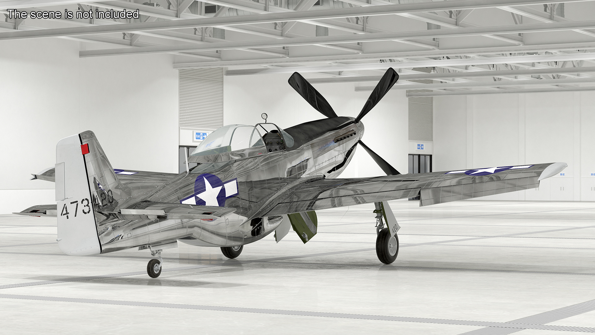 3D model North American P-51 Rigged for Cinema 4D