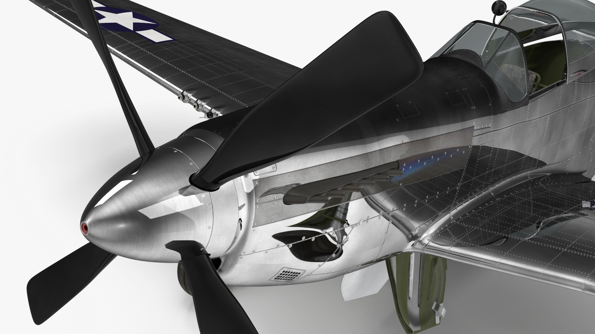 3D model North American P-51 Rigged for Cinema 4D