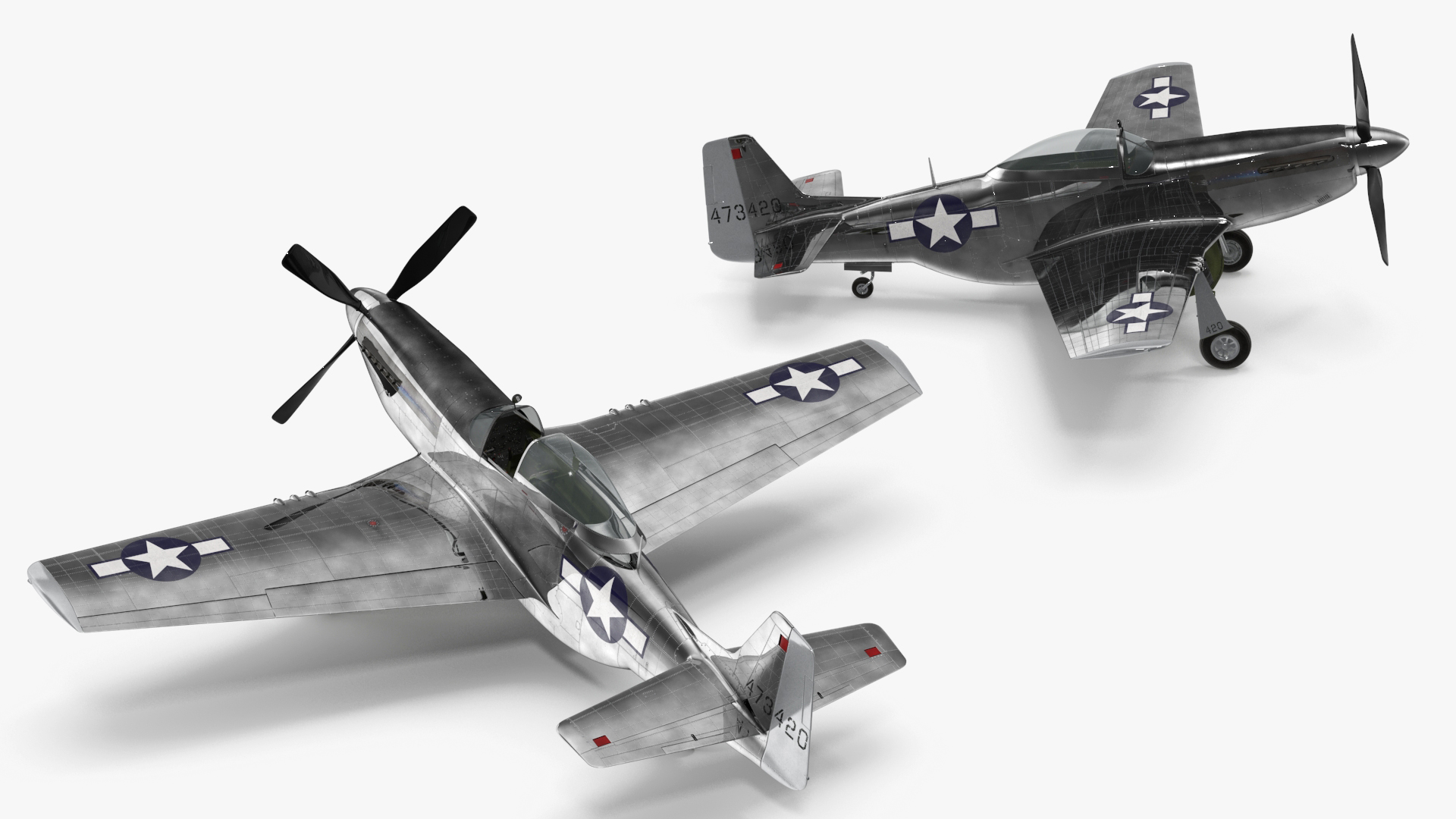 3D model North American P-51 Rigged for Cinema 4D