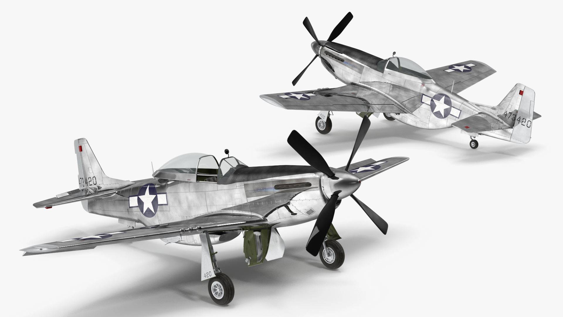 3D model North American P-51 Rigged for Cinema 4D