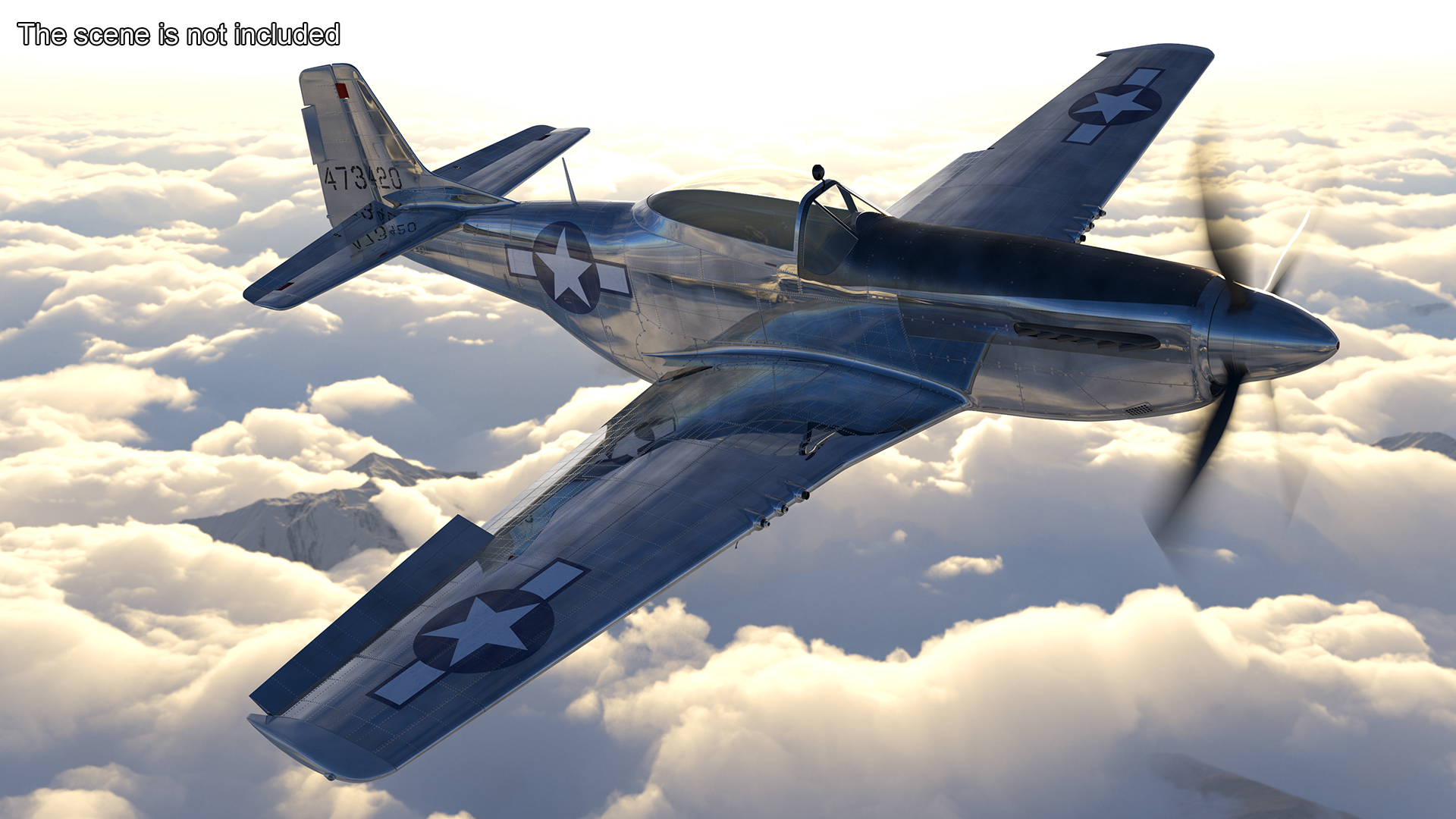 3D model North American P-51 Rigged for Cinema 4D
