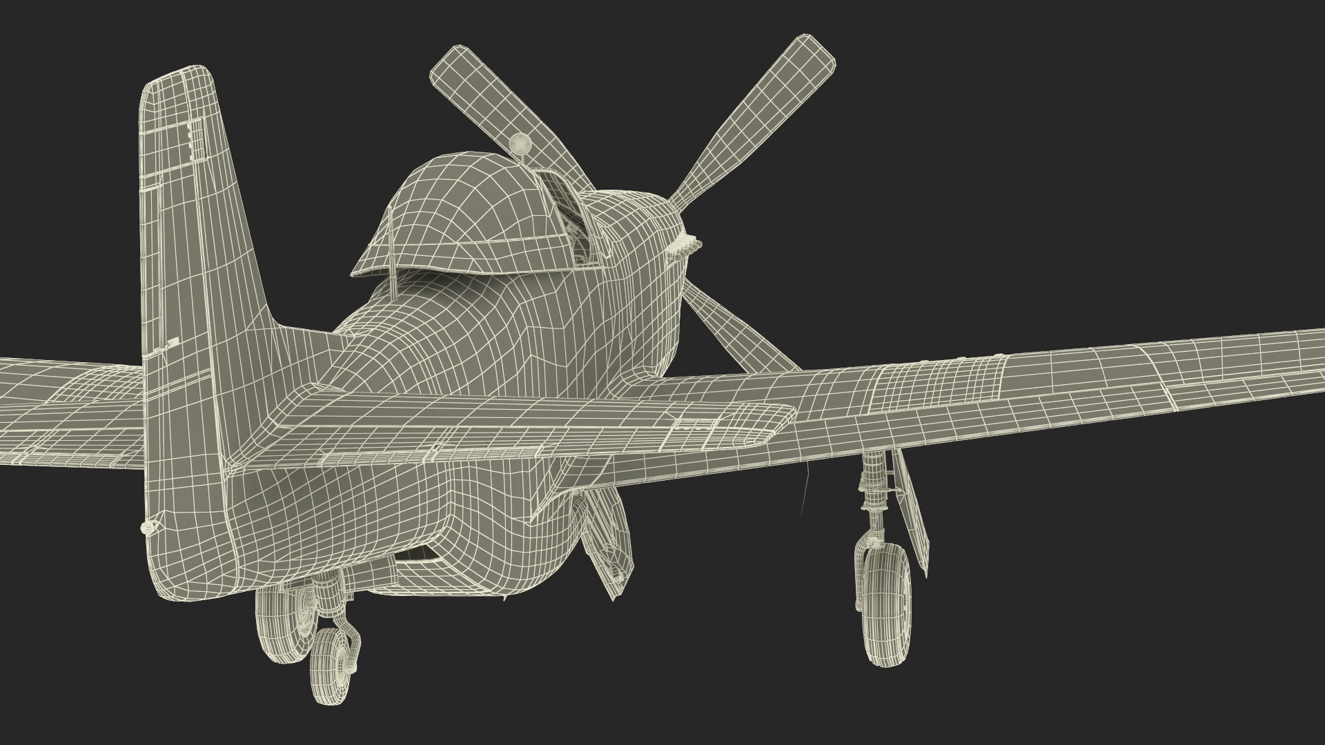 3D model North American P-51 Rigged for Cinema 4D