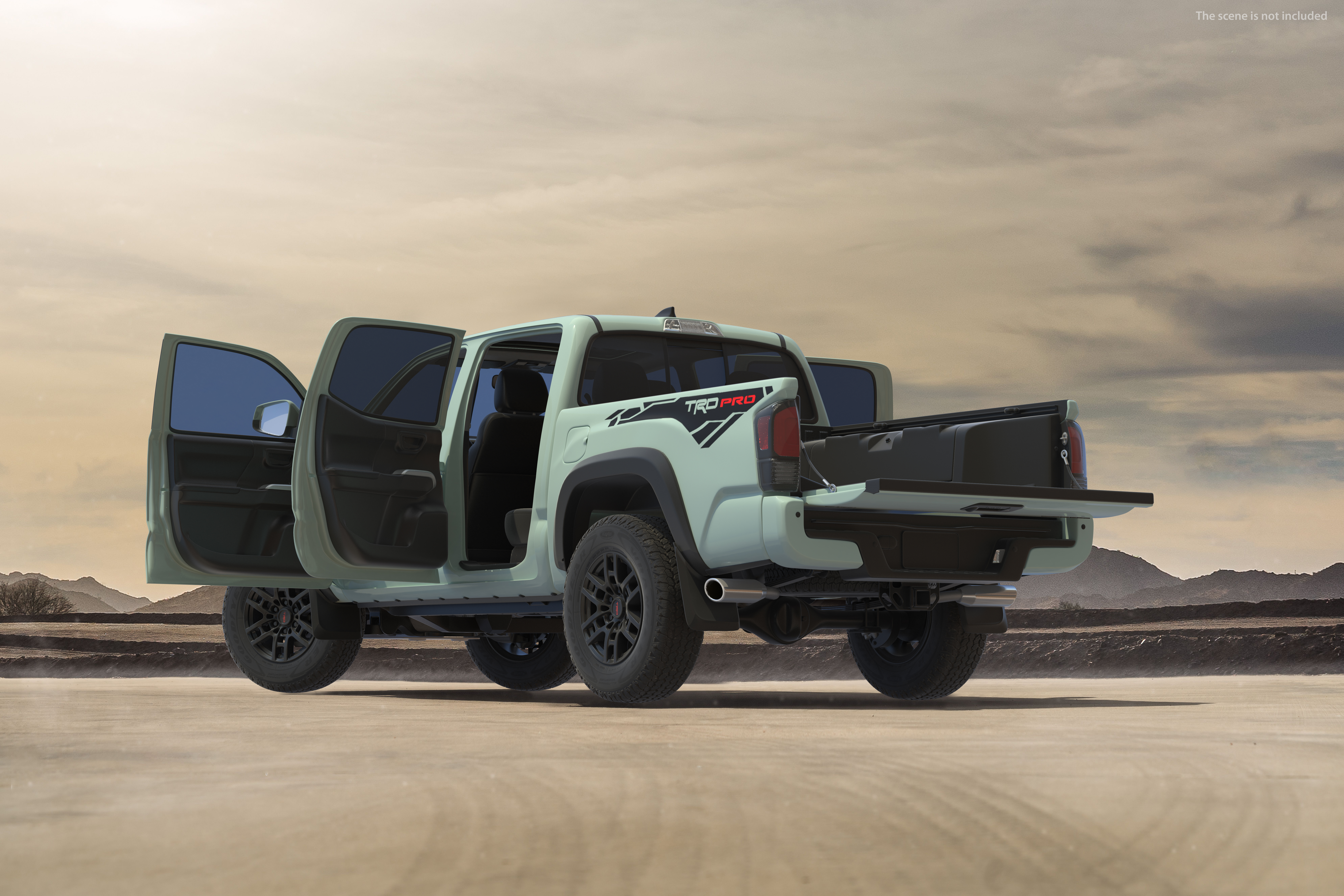 Toyota Tacoma TRD Pro Lunar Rock 2021 Rigged 3D model