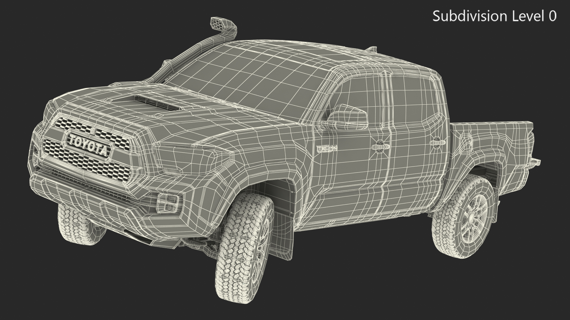 Toyota Tacoma TRD Pro Lunar Rock 2021 Rigged 3D model