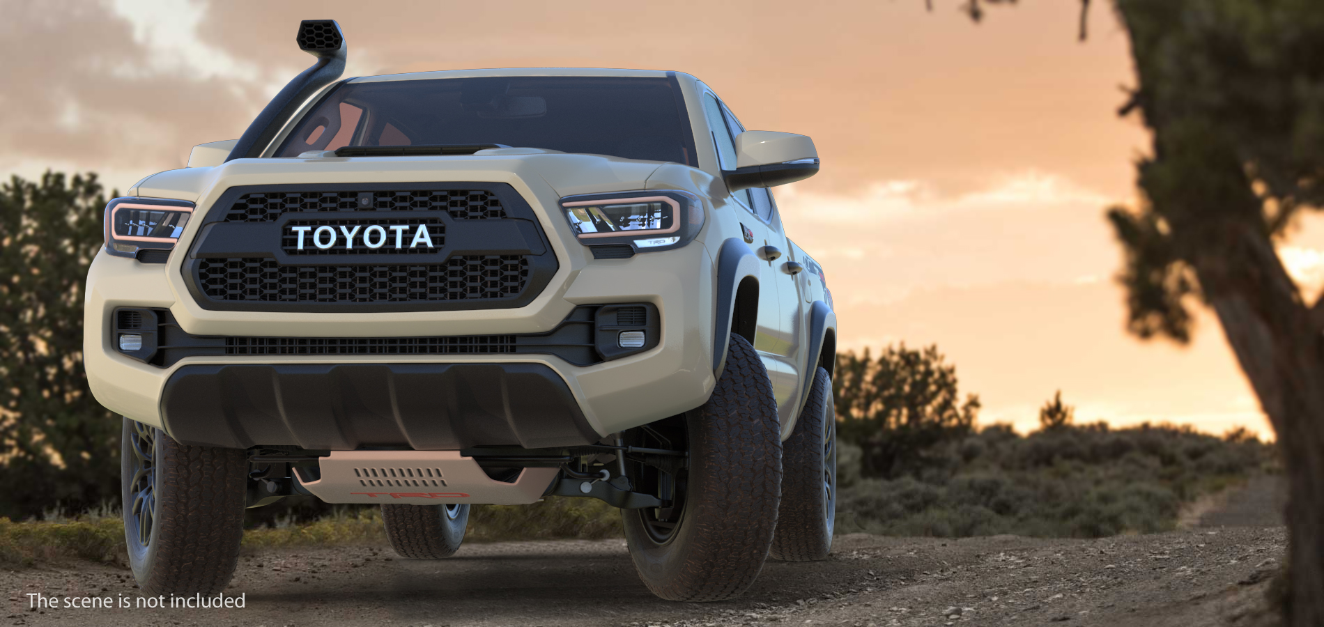 Toyota Tacoma TRD Pro Lunar Rock 2021 Rigged 3D model
