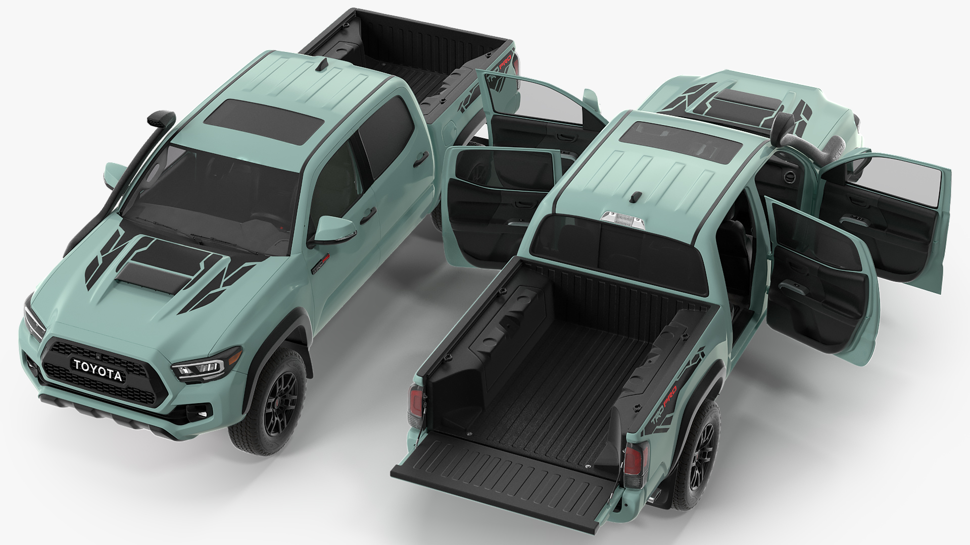 Toyota Tacoma TRD Pro Lunar Rock 2021 Rigged 3D model