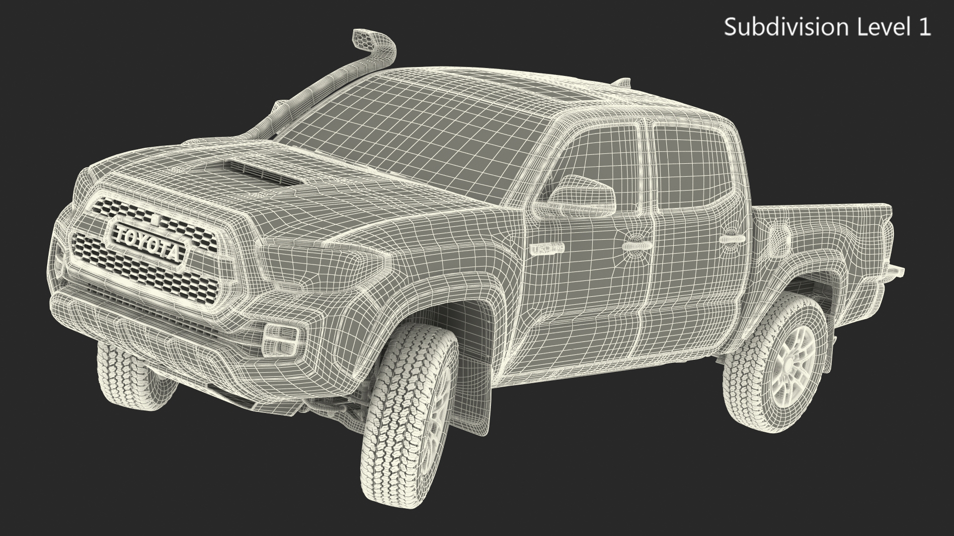 Toyota Tacoma TRD Pro Lunar Rock 2021 Rigged 3D model