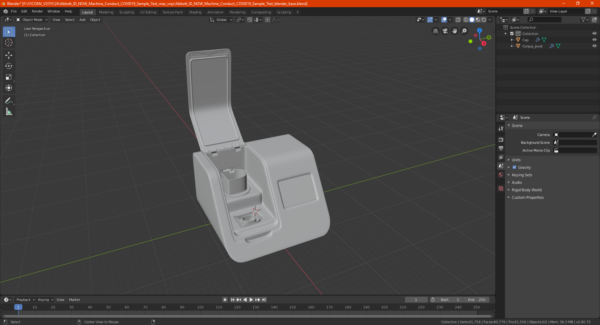 Abbott ID NOW Machine Conduct COVID19 Sample Test 3D model