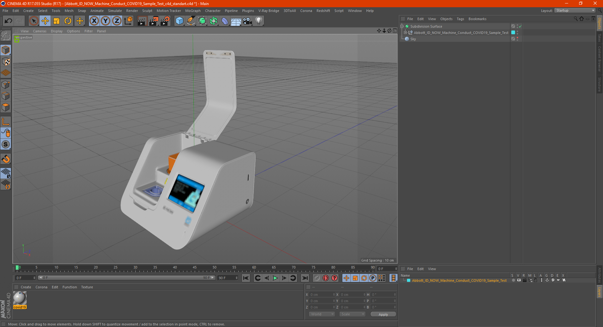 Abbott ID NOW Machine Conduct COVID19 Sample Test 3D model