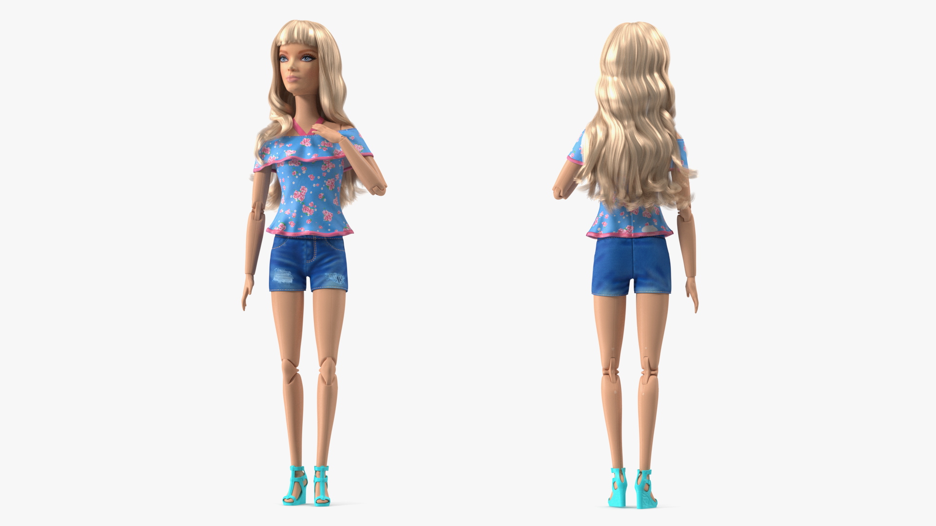 Barbie Doll Jeans Style Rigged for Maya 3D model