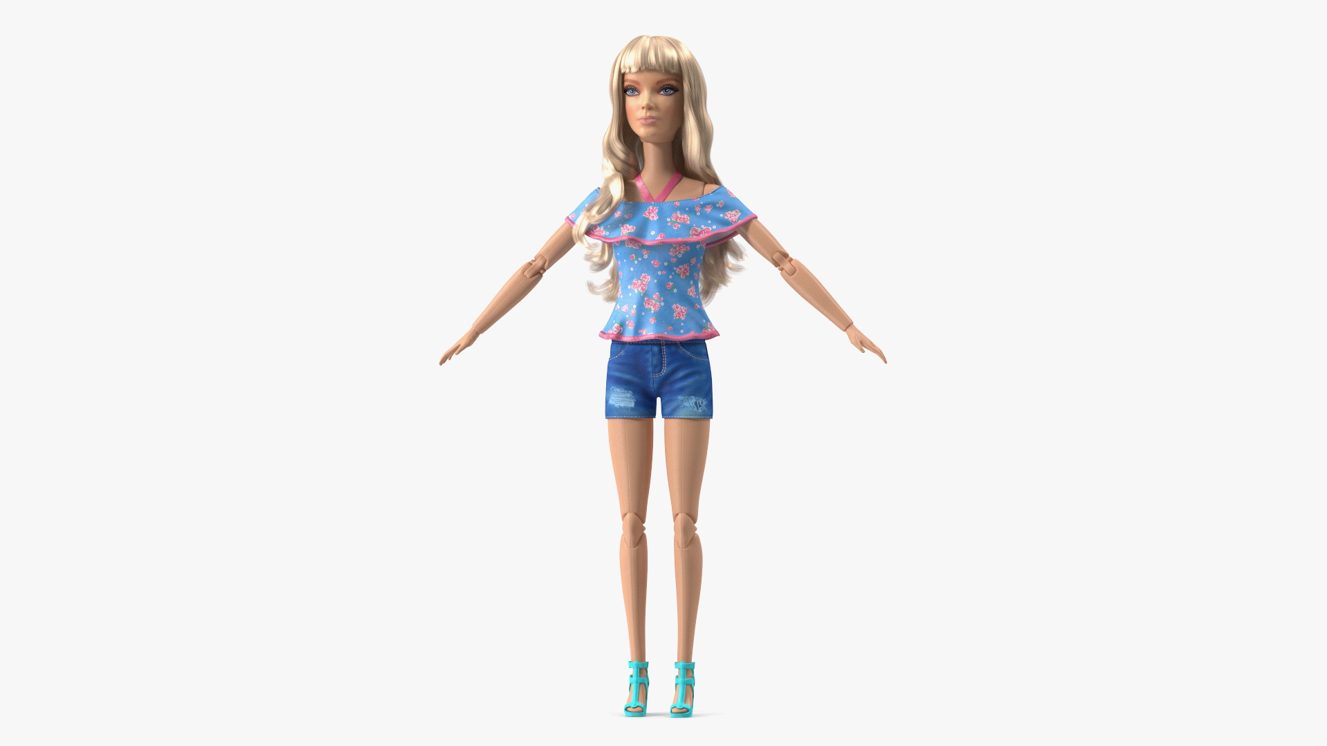 Barbie Doll Jeans Style Rigged for Maya 3D model