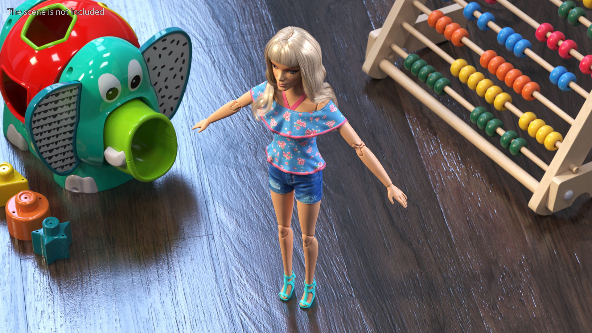 Barbie Doll Jeans Style Rigged for Maya 3D model