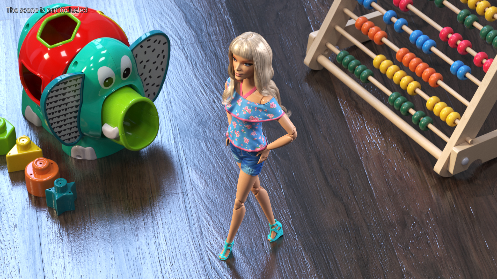 Barbie Doll Jeans Style Rigged for Maya 3D model