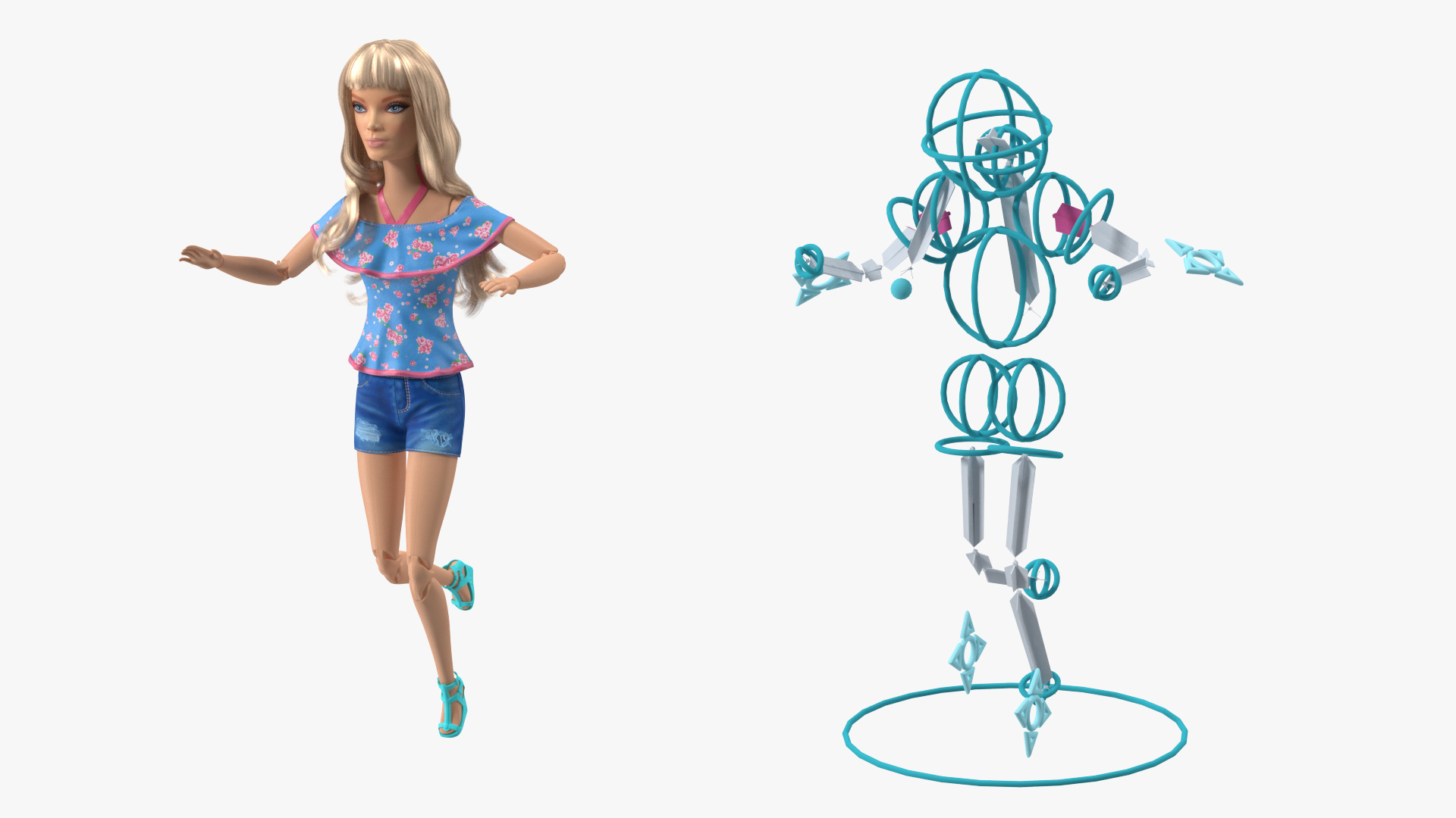 Barbie Doll Jeans Style Rigged for Maya 3D model