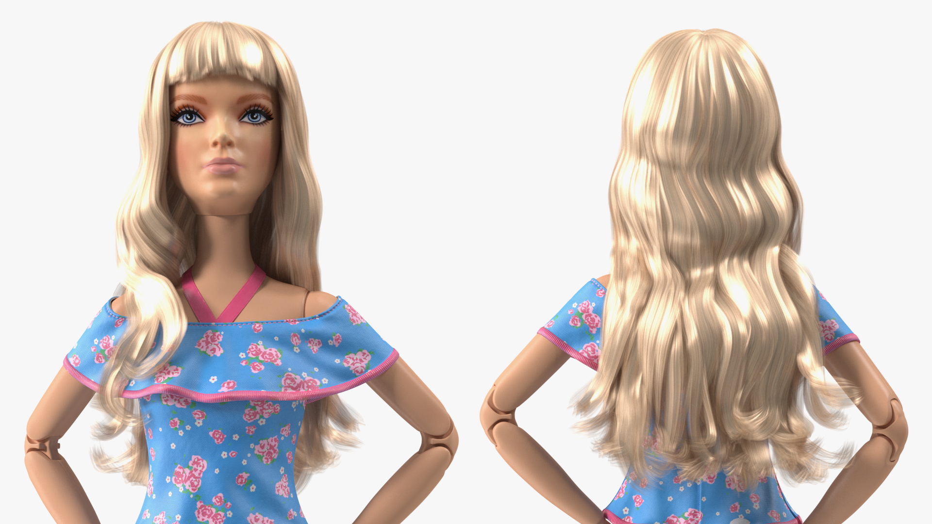 Barbie Doll Jeans Style Rigged for Maya 3D model
